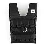 CAPITAL SPORTS Monstervest - Chaleco lastrado, Chaleco peso entrenamiento relleno de metal, Chaleco de peso con correa ajuste nylon, Exterior reforzado, Acolchado suave, 30 kg peso, Negro