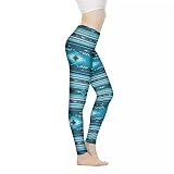 Gambo Pantalones de yoga de cintura alta para mujer, leggings de entrenamiento para mujer, pantalones capri de longitud completa, pantalones deportivos para correr, control de abdomen, azul claro, XS