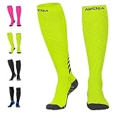 Awenia Calcetines de Compresión Deportivos Medias Transpirables para Hombres y Mujeres, Evitan el Sudor y la Fatiga, Protegen Las Articulaciones del Pie y la Pantorrilla, para Crossfit Fútbol