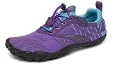 SAGUARO Mujer Barefoot Zapatillas de Trail Running Escarpines de Deportes Acuaticos Transpirable Calzado Minimalista para Fitness Entrenamiento Gimnasio, Morado 37 EU