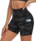 Pantalones Cortos Deportivos para Mujer, Pantalon Corto Ciclismo Gym Running Yoga Gym Fitness para Mujer con Bolsillos Mallas Cortos Verano No Transparente