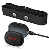 Fitcent Sensor de medición de frecuencia cardíaca, con 5,3 kHz/Bluetooth y Ant+, pulsómetro con Banda tórica, Monitor de calorías y Memoria para Ciclismo, Correr, Fitness (Negro2)