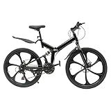 Vielrosse Bicicleta de montaña de 26 pulgadas, 21 velocidades, unisex, para adultos, con frenos de disco dobles y guardabarros, altura ajustable, para hombres y mujeres jóvenes