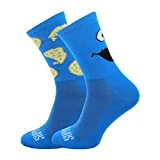 Support Calcetines de ciclismo para hombre, tecnología transpirable de fibra antideslizante, unisex, divertidos, accesorios para senderismo, escalada, alguien azul, 6-7UK / 39-41 EU