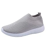 Gyaimxfu Zapatillas deportivas para mujer, extraanchas, antideslizantes, para correr, cojín de aire, para exteriores, para fitness, color blanco, zapatillas deportivas, 01 gris., 36 EU
