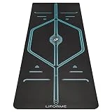 Liforme XL Mountain Yoga Mat - Bolsa de yoga gratis, sistema de alineación patentado, antideslizante, ecológica y biodegradable, ancha, 4,2 mm de grosor para mayor comodidad