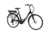 F.lli Schiano E- Moon 26' E-Bike, Bicicleta eléctrica 250W, Adultos Unisex, Aluminio, SHIMANO 7 velocidades, Batería Integrada y extraíble Litio 36V 13Ah, Negra