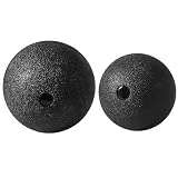 Juego de bolas de masaje de 2 piezas, automasaje para fascia, yoga, punto gatillo, juego de bolas de masaje para fascia (negro)