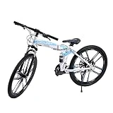 NaMaSyo Bicicleta de montaña de 26 pulgadas, suspensión completa, plegable, 21 velocidades, horquilla de suspensión, bicicleta juvenil, para hombre y mujer