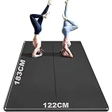Esterilla de yoga XXL, 183 x 122 cm, esterilla de yoga con bolsillos, 8 mm de grosor, esterilla deportiva, antideslizante, esterilla de gimnasia TPE para casa y exterior