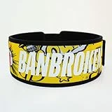 Cinturón Levantamiento de Peso, Halterofilia, Entrenamiento Funcional, Gym, Weightlifting BANBROKEN Unisex - Soporte Lumbar (L, Amarillo)