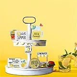 Decoración de bandeja con niveles de abeja, decoración de bandeja con niveles de primavera y verano, cartel de madera de gnomo de abeja, abalorio de colmena, mesa de cocina rústica, decoración de made