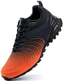 Kricely Zapatillas de Trail Running Hombre Zapatillas de Trekking Zapatos de Senderismo Ligero Antideslizantes AL Aire Libre Deporte Tenis Sneakers Naranja 43.5