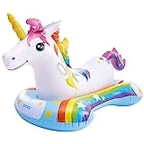Flotador unicornio INTEX, 163x86 cm, Colchoneta unicornio para niños, Unicornio inflable, Para 1 niños a partir de 3 años, 2 asa de sujeción, Peso máximo 40 Kg, multicolor