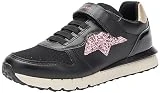 Geox J Fastics Girl C, Zapatillas, Black Dk Pink, 34 EU