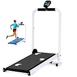 Cinta de Correr Plegable Pantalla LED Máquina de Jog Equipo de Ejercicios Deportivos aeróbicos Mini Cinta de Correr Andador Plegable silencioso para el hogar Fácil de Mover