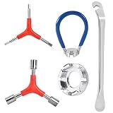 Bicicletas Palanca de NeumáTico 5pcs Herramientas Para Radios de Bicicleta Reparar Radios de Bicicleta Llave De Radios de La Bici Llanta Extractor de VáLvula Para Reparar Radios de Bicicleta