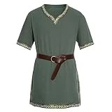 Henley Shirt Männer Karneval Tunika Vintage Shirts atmungsaktiv Unterhemd Sommer Herren Slub Baumwolle T Shirt Lässige Mode Henley Kragen Polo Herren Kurzarm T-Shirt ohne Gürtel, verde, XXL