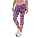 HOKO - Malla Corsaria HANAE para Mujer - Malla Elástica y Sujeción Extra - Malla Running, Trail, Trekking y Deporte en General Indoor/Outdoor - 1 Bolsillo Lateral - Color Rosa/Negro, Talla S