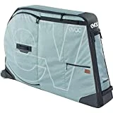EVOC BIKE BAG bolsa ligera para bicicletas (incl. ruedas, compartimento separado para ruedas, estabilización FORK MOUNT, cuadro extra grande, 280l, distancia máxima entre ejes 126cm), gris acero