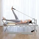 PRMTYUP MáQuina Reformadora De Pilates, Pilates Plegable Equipo De La MáQuina para Casa, Equipo De Yoga para Ejercicios, Intensidad Ajustable Cama Pilates, Pilato Plegable