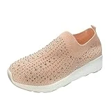 ZDDP Zapatos de Mujer Deportivos Running Tejido Las Damas de Cristal Femeninos Sport Mesh Zapatos Bragables Zapatos Femeninos Zapatos Femeninos La Coste (Orange, 37)