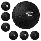 Slam Ball - Balón medicinal de goma, peso 2-8 kg, con superficie de agarre, diámetro de 23 cm, antideslizante, pelota de entrenamiento deportiva (8 kg)
