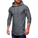 Sudadera con capucha de manga larga para hombre, de algodón elástico, corte regular, hippie, playa, camiseta funcional de verano, camiseta de manga larga, camiseta de manga larga, camiseta relajada