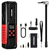 FOWAWU 7800mAh 150PSI Inflador Ruedas Coche, Compresors Aire Coche Bomba de Aire Electrica,Compresor Aire Portátil con Cable DC 12V Pantalla LCD Linterna LED para Automóviles Moto Bicicleta Pelotas