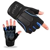 Guantes de gimnasio, guantes de entrenamiento con soporte completo de muñeca, transpirables, protección de palma de agarre extra, fitness, crossfit, para hombres y mujeres (L)