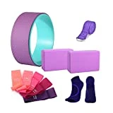 keefee Juego de 11 piezas para iniciar yoga, kit de accesorios de yoga para principiantes, kit de equipo básico de yoga incluye fitness, yoga, pilates, anillo de rueda, cinturón elástico, bloques de