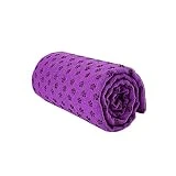 Morbuy Toalla de Yoga Antideslizante Toalla, Esterilla de Yoga para Viajes Plegable Secado para Caliente Yoga Toalla Microfibra Antideslizante (183x63cm,púrpura clásico)