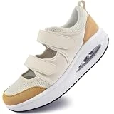 Git-up Transpirable Enfermera Zapatillas Mujer Antideslizante Ajustable Cómodo Correr Correr Casual Ortopédico Ligero Artritis Diabetes Fascitis Plantar Zapatos, Aire-Blanco 38