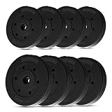 wuuhoo Placas de Peso de Cemento Mike 30mm, Juego 20kg - 30kg, Revestido en Negro, 1,25, 2,5, 5, 10 kg, Placas de Peso de plástico para Pesas, Fitness en casa - Set 2-30kg