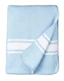 Lanovenanube - Manta Mallorquina Algodón 160x220 - Azul/Raya Blanca