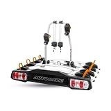 AUTOBIKE portabicicletas Pro Z4 para 4 Bicicletas, Enganche a Bola de Remolque Mediante Palanca con Cierre de Seguridad, chasis de Acero y Aluminio 15kg por Carril antirrobo Apto Todo Tipo Bicicletas