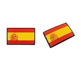 Parche de Goma Mochila PVC bandera España 5 x 8 cm - Velcro Tactico para Gimnasio Crossfit -Mochilas -Chaquetas -Chalecos y Gorras