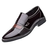 IQYU Zapatos de cuero para hombre, zapatos de negocios para hombre, zapatos de oficina para hombre, zapatos de cuero para hombre de verano y otoño, zapatos antideslizantes con punta puntiaguda,