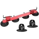 ROCKBROS Portabicicletas Techo de Coche para 1-3 Bicicletas Ventosa Liberación Rápida Soporte de Bici para Viaje, Negro/Rojo