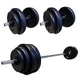 BSFIT Kit de pesas y Mancuernas Regulables (Set de 10lb 5lb 2,5lb) - Juego de Pesas Ajustables para Musculación y Entrenamiento de Fuerza - Barra Hierro - Gimnasio en Casa
