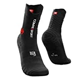 COMPRESSPORT Pro Racing Socks V3.0 Trail, Calcetines Para Correr Hombre, Negro/rojo, T1 35 - 38 EU Paquete De 2