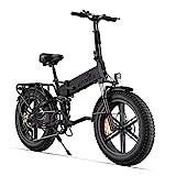 ENGWE Bicicleta Eléctrica Plegable 250W E-Bike, 20×4.0 Inch Off-Road Fat Tire, Batería de 48V 13Ah Alcance hasta 120km, 25KM/H 7 Velocidades Suspensión Completa Bici Electrica Montaña Adulto Engine X
