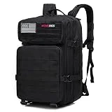 Memories Mochila 45L y 25L Tactica Militar impermeable para Crossfit Caza Senderismo Gimnasio y Deportes al aire libre. (45L, Negro)