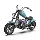 Moto eléctrica para niños, HYPER GOGO Cruiser 12, Velocidad máxima 16km/h, 24 Vol, 3 Niveles de Velocidad, Carga máxima de 65kg, autonomía de 12km (Cruiser 12 Plus-Azul)