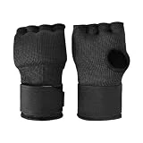 Generic Guantes de Ropa Interior de Boxeo Vendas de Mano Fitness Guantes de Ejercicio Suaves Rápido Muay Thai Sanda Punzonado Fitness Hombres Mujeres, Negro