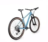 ICe Bicicleta de montaña MT10 Cuadro de Fibra de Carbono, Rueda 29', monoplato, 12V (Azul, 19')