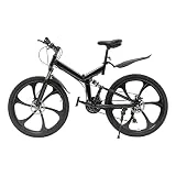 LUNICASHA Bicicleta plegable de montaña de 26 pulgadas, bicicleta plegable para adultos, 21 marchas, bicicleta de montaña, plegable, bicicleta de montaña de 26 pulgadas, bicicleta todoterreno, de