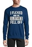 I Flexed And The Sleeves Fell Off - Sudadera de algodón para culturismo, color azul marino, azul marino, L