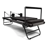AAADRESSES Reformador De Pilates Multifuncional, MáQuina Reformadora De Pilates Plegable, Cama Pilates Intensidad Regulable, Capacidad Peso hasta 300 Libras, para Hogar Y Gimnasio,002