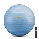 Primasole - Pelota de ejercicio (65 cm, color gris pálido) para estabilidad, equilibrio, fitness con inflador de balanceo PSS91NH017A